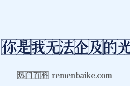 你是我无法企及的光是什么意思的图片
